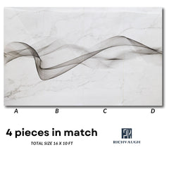 Modern Fluid Marble pvc wall panels (35% pvc) with 4 piece book-match wave design
