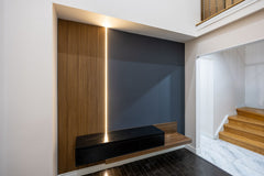 Commercial interior detail featuring decorative wall panels supplied by RichVaugh