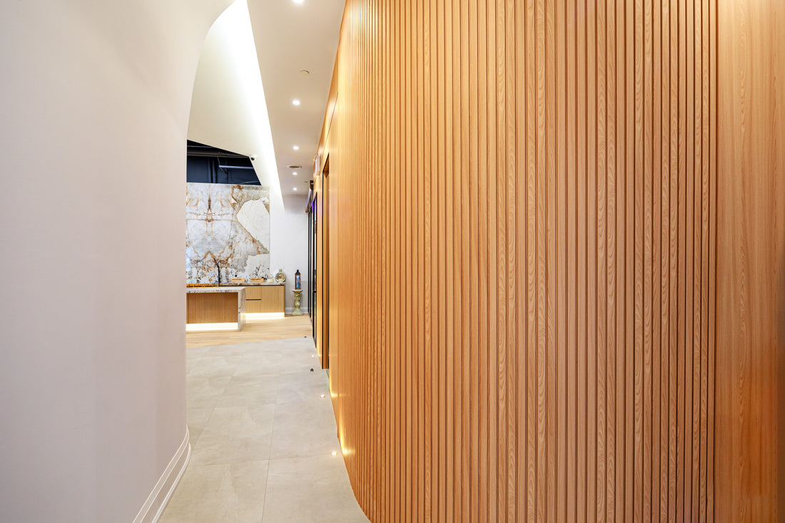 Create a Modern Minimalist Studio with Natural Slat Wall Panels