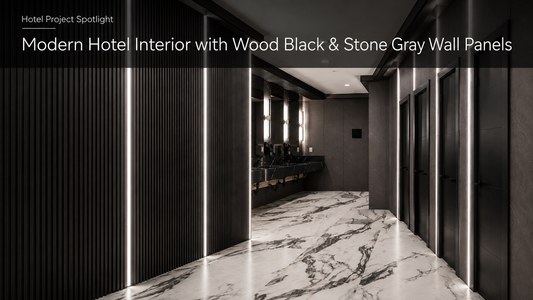 Hotel Wall Panels: Wood Black & Stone Gray | RichVaugh