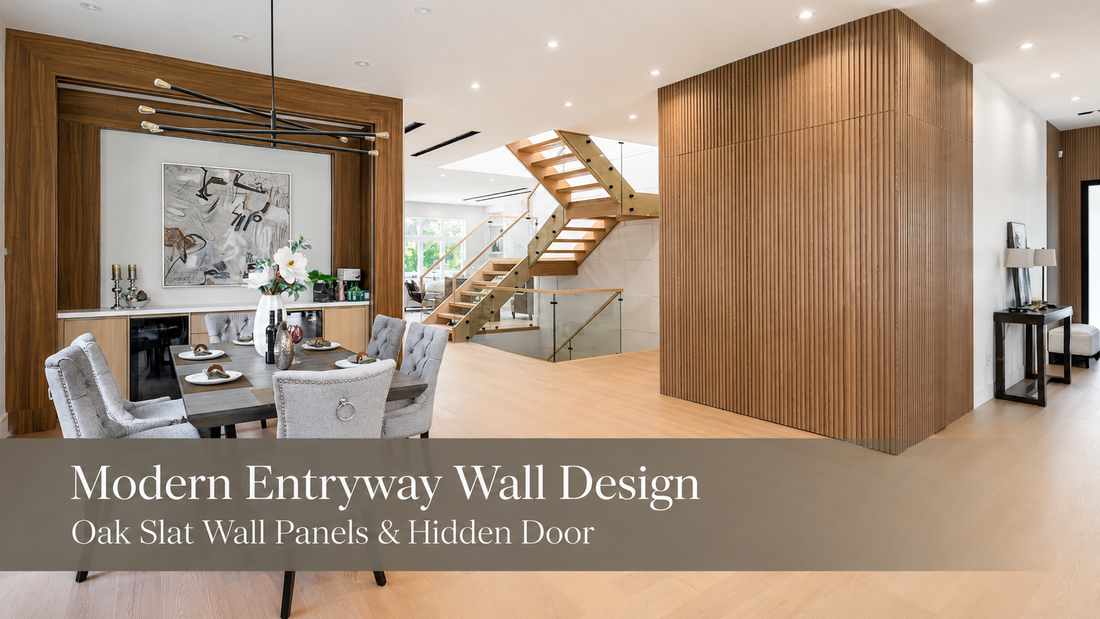 Modern Entryway Wall Design with Oak Slat Wall Panels