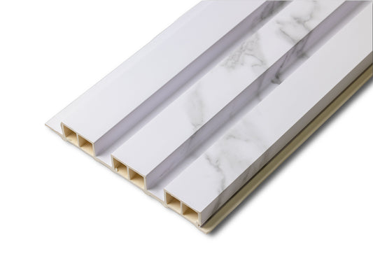 Interior & Exterior  Slat Wall Panels Marble White