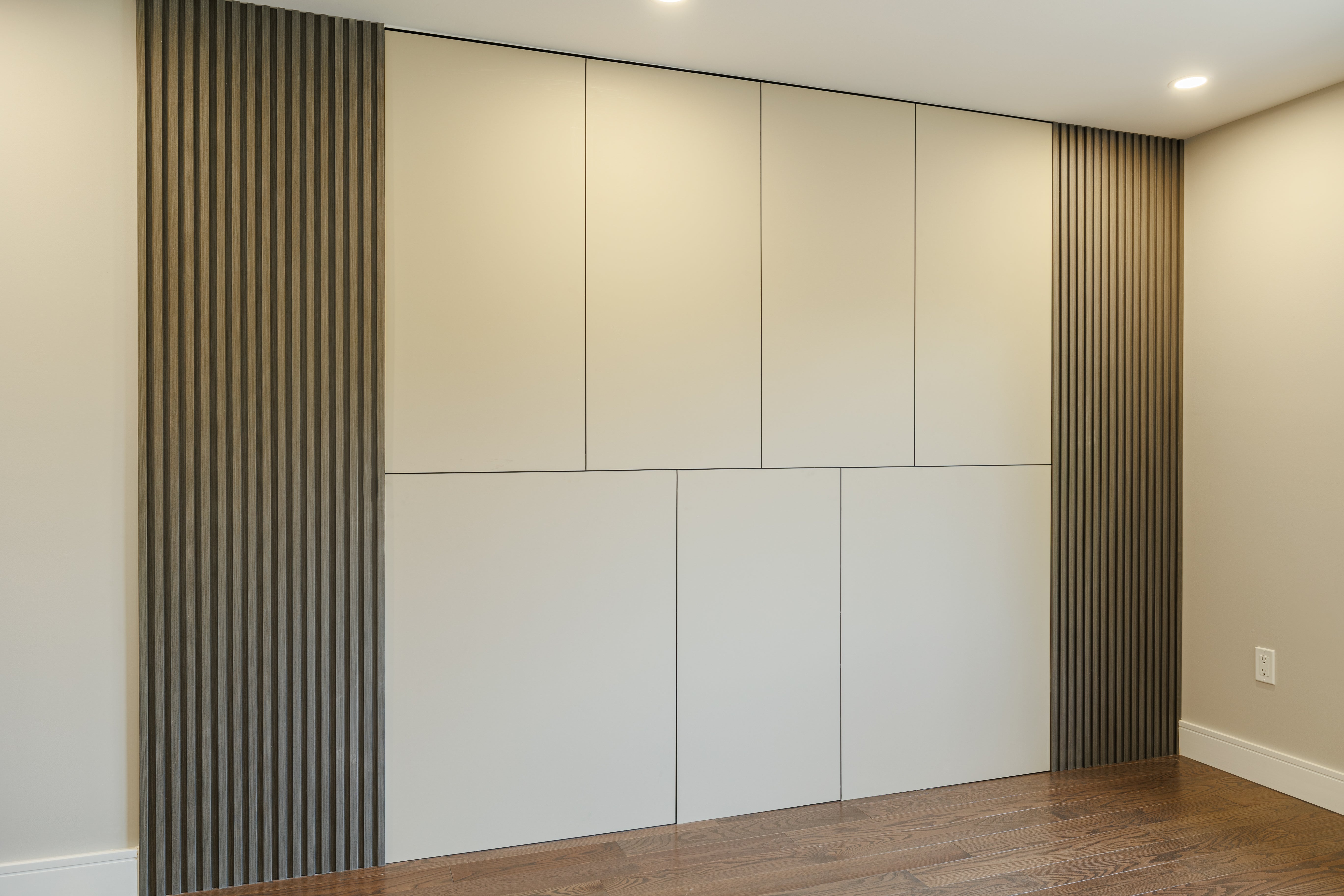 Interior Slat Wall Panels Wood Dark Gray