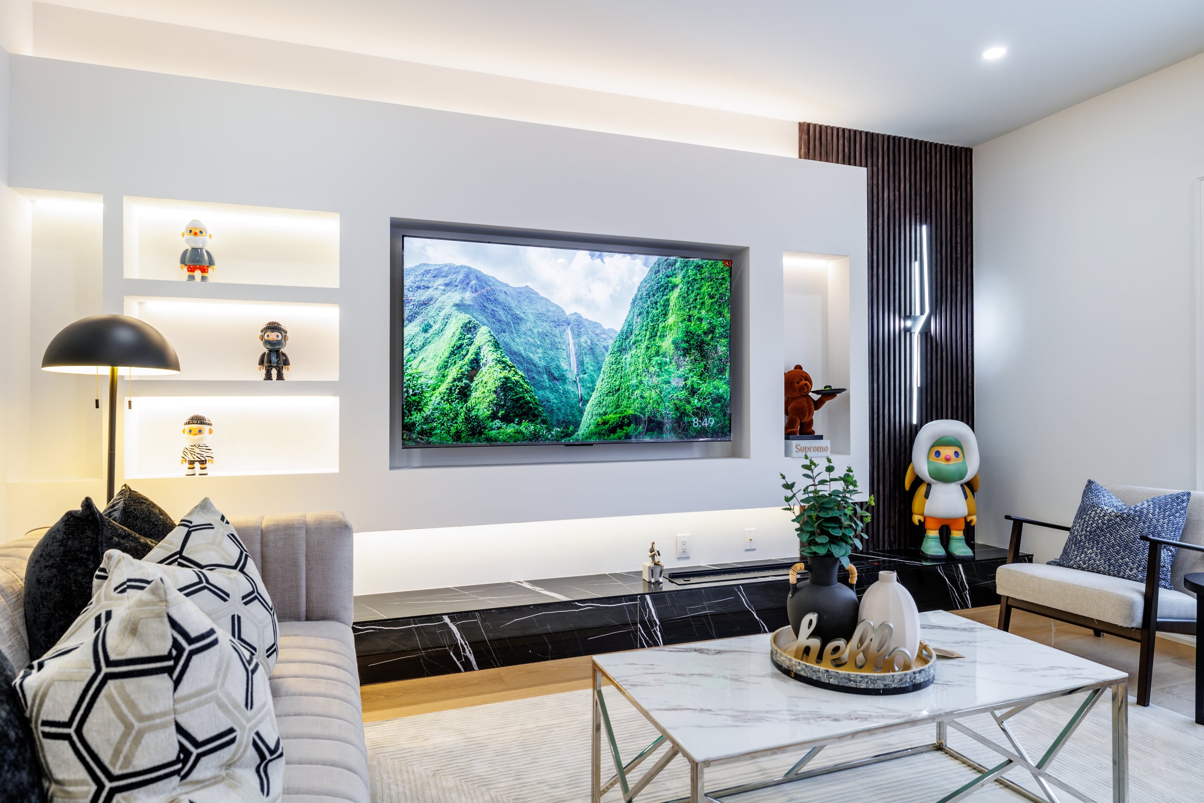 Wood Black Custom TV Wall in Markham - Markham, Ontario - RichVaugh Wall Panel