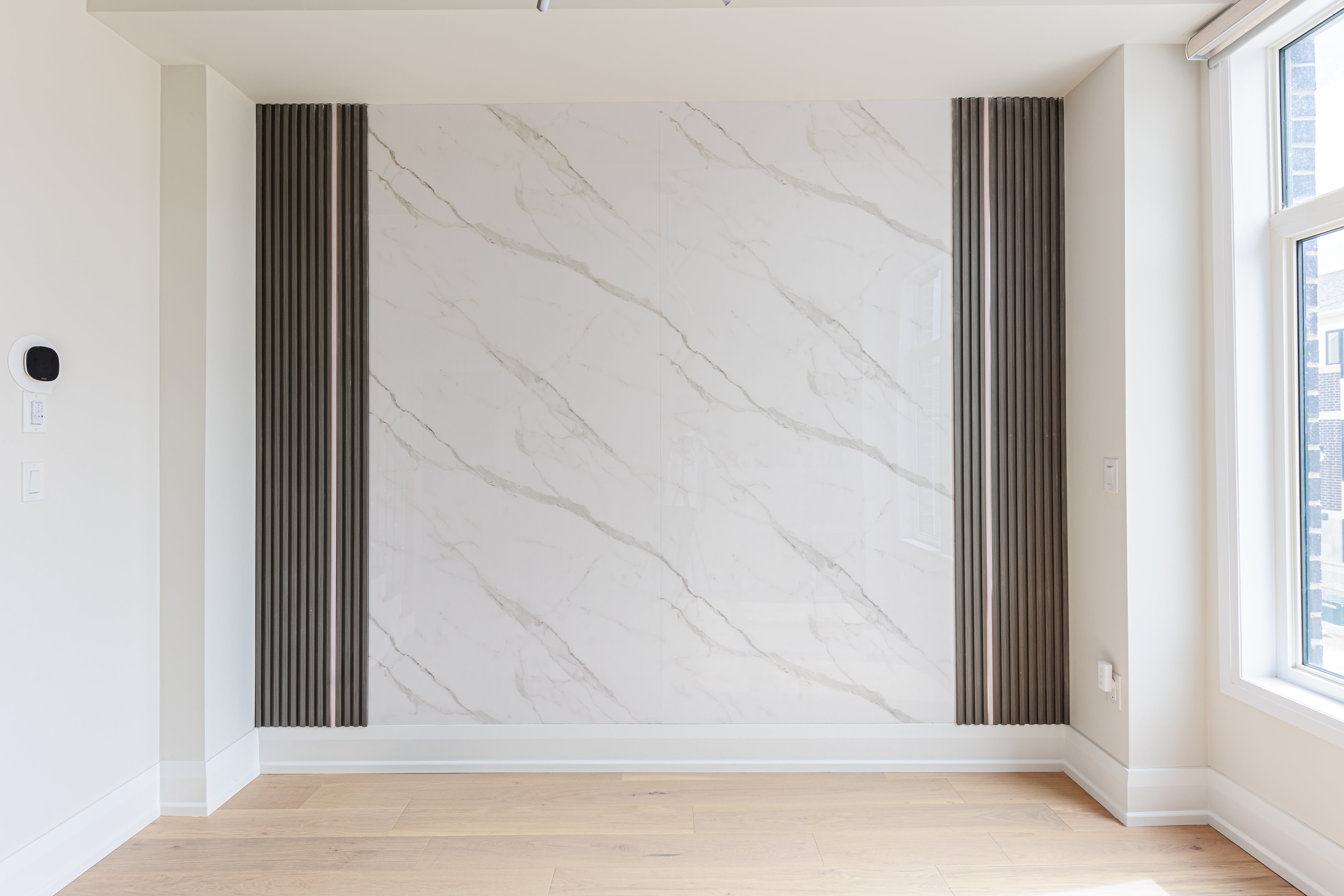 Interior Slat Wall Panels Wood Dark Gray