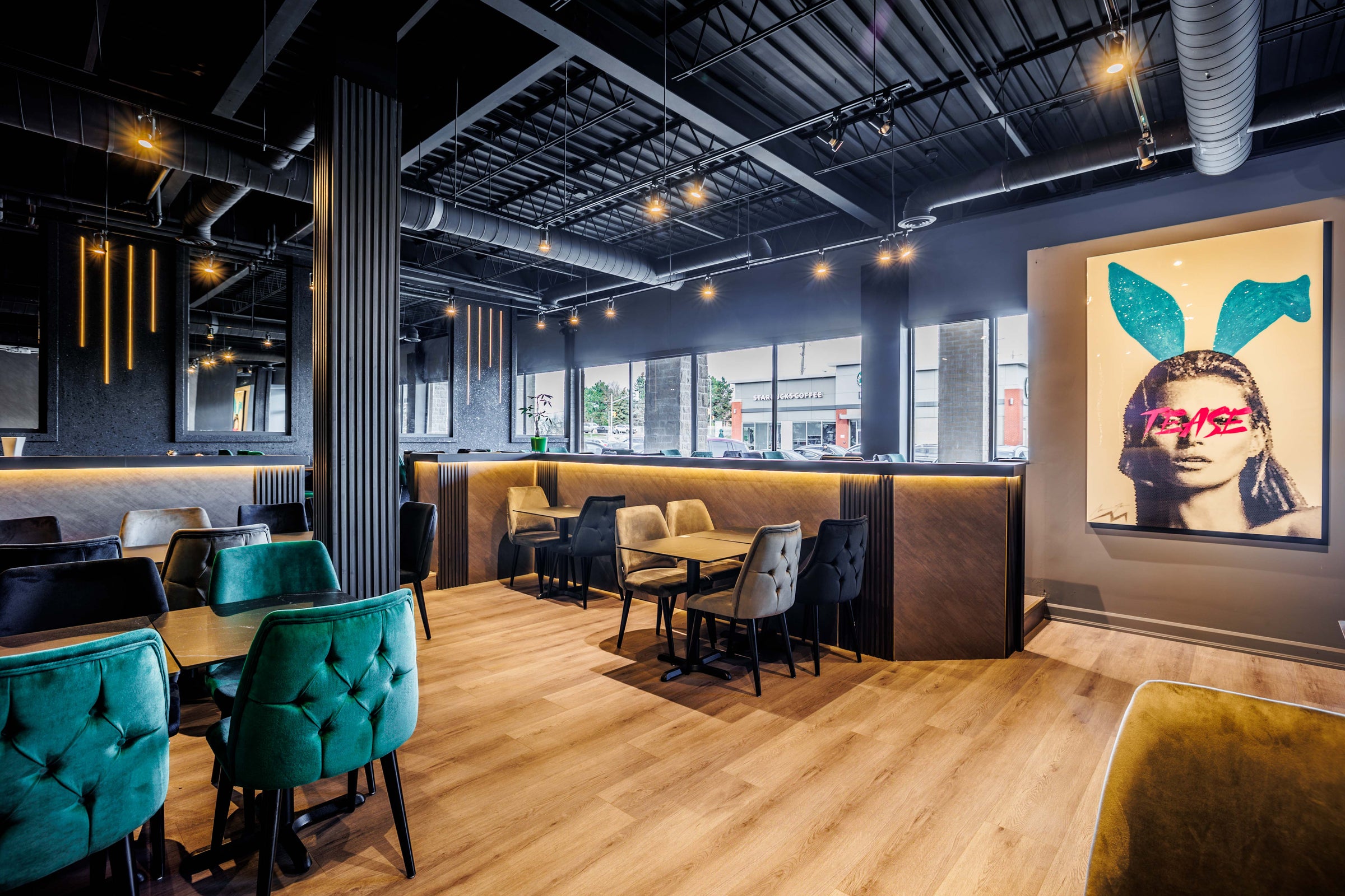 Wood Black & Bulk Gray Bar Interior in Richmond Hill - Richmond Hill, Ontario - RichVaugh Wall Panel