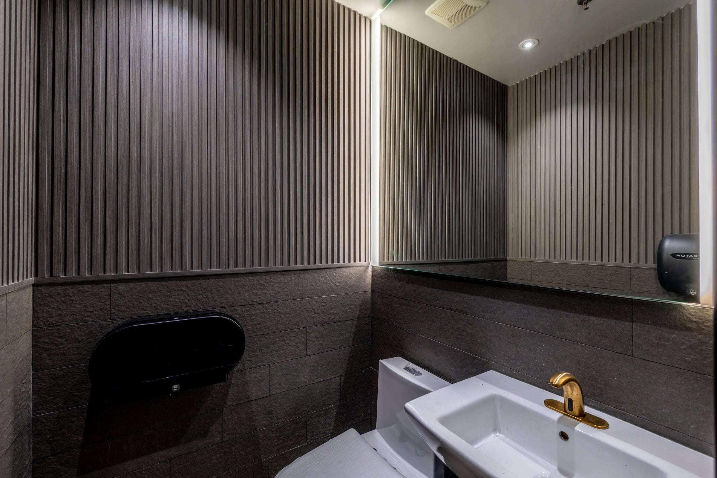 Restaurant Smoke Gray Slat Wall Panels in Richmond Hill - Richmond Hill, Ontario - RichVaugh Wall Panel