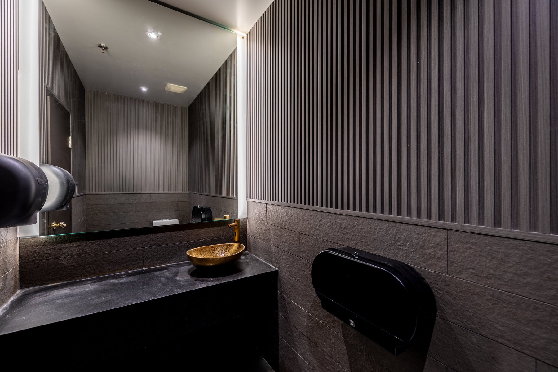 Restaurant Smoke Gray Slat Wall Panels in Richmond Hill - Richmond Hill, Ontario - RichVaugh Wall Panel