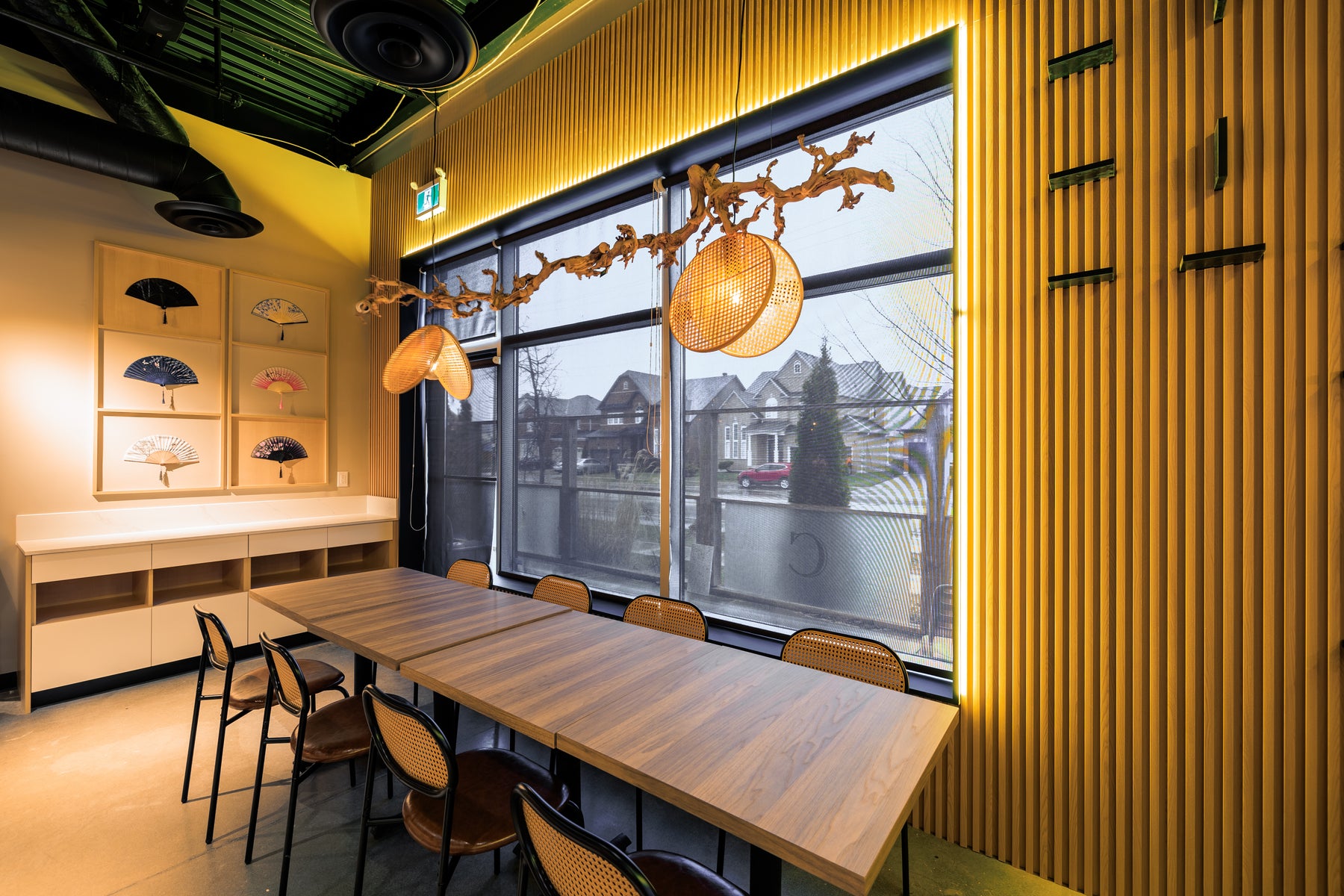 Sushi Restaurant Natural Wood Slat Walls in Barrie - Barrie, Ontario - RichVaugh Wall Panel
